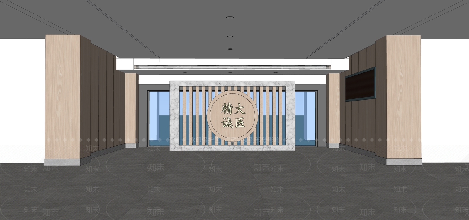 现代医院SU模型下载【ID:1201940676】