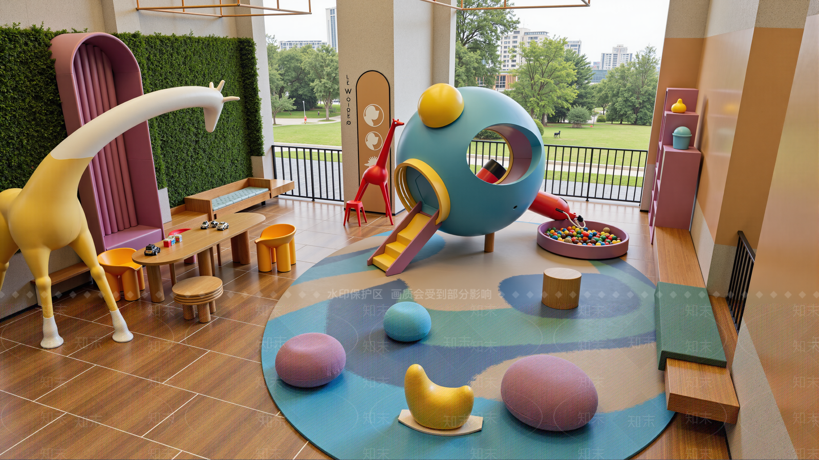 现代游乐设施SU模型下载【ID:1201942289】