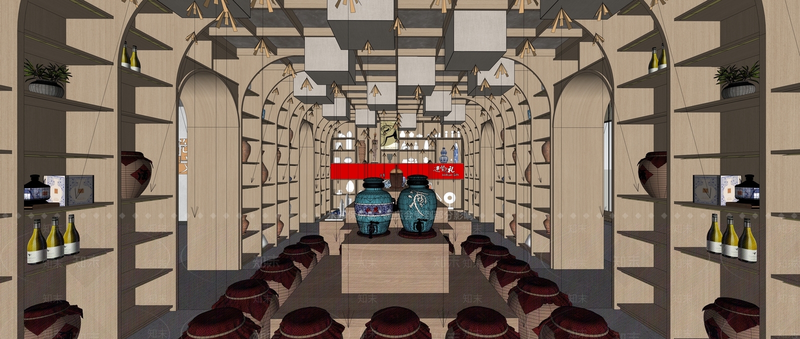 现代其他店铺SU模型下载【ID:1201942847】