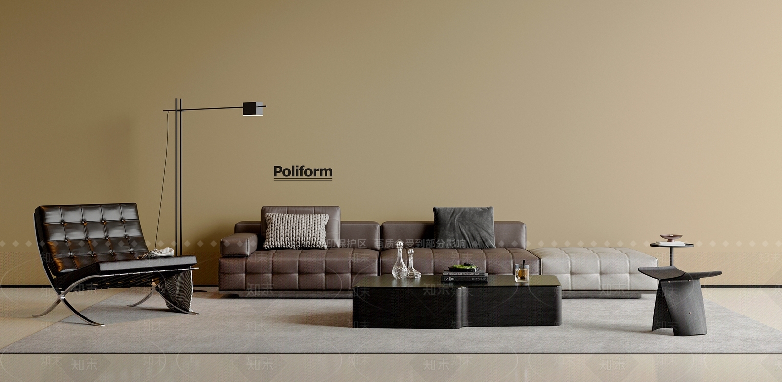 现代简约沙发组合SU模型下载【ID:1201943065】