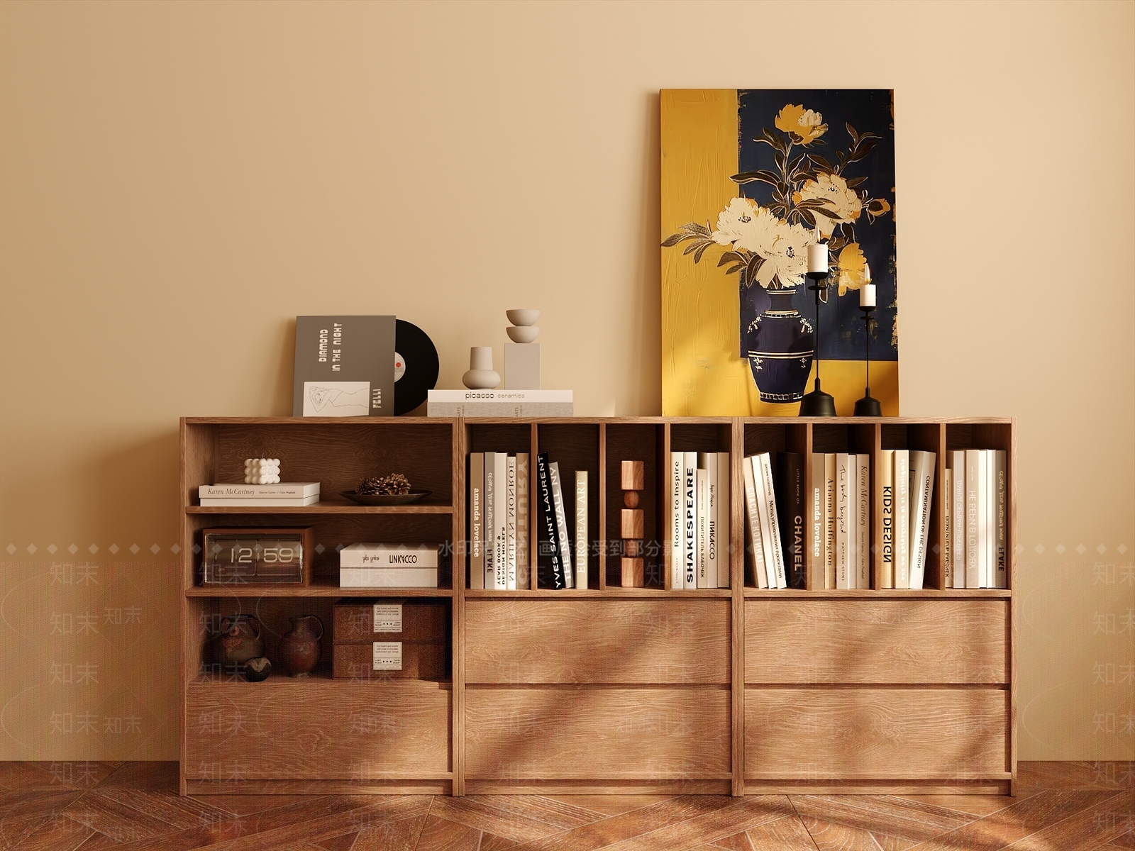 中古复古书柜SU模型下载【ID:1201954164】