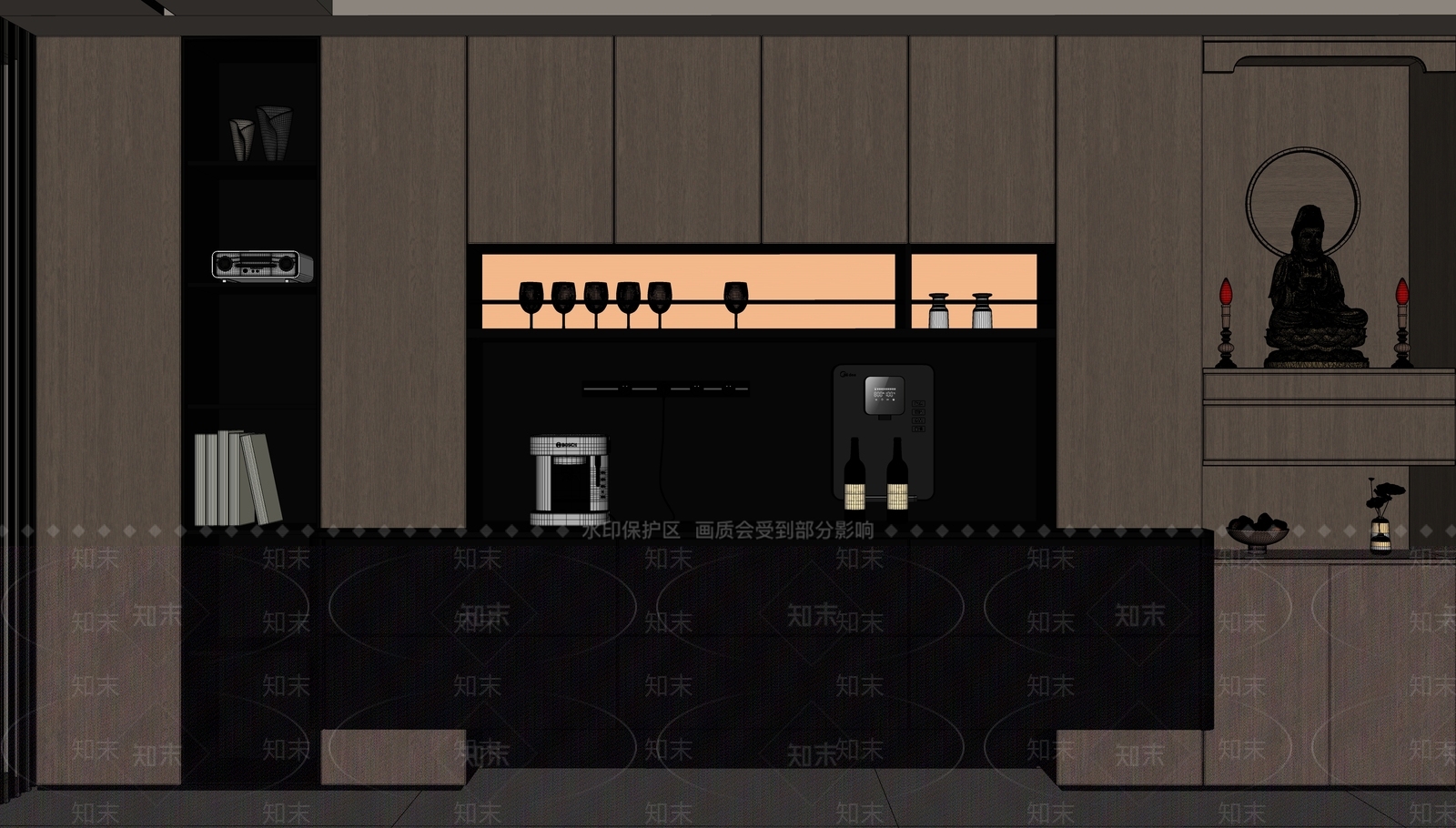现代意式酒柜SU模型下载【ID:1201955747】