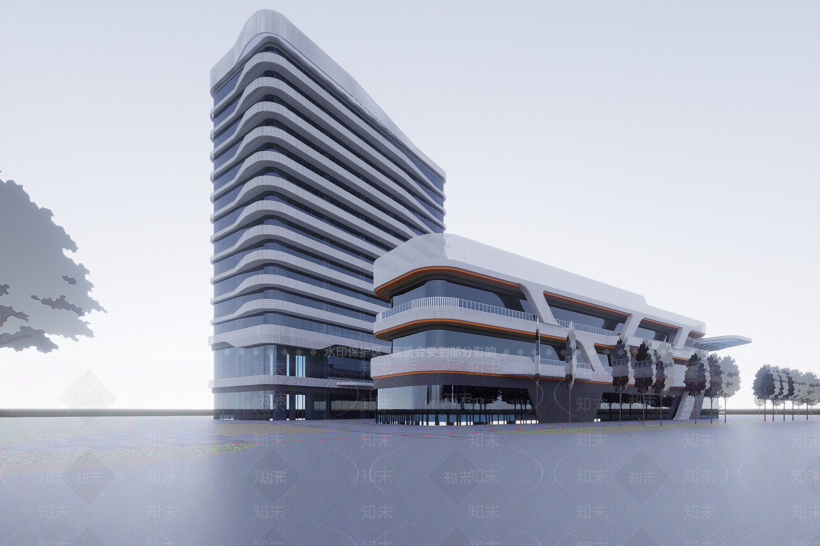 现代商场建筑SU模型下载【ID:1201956063】