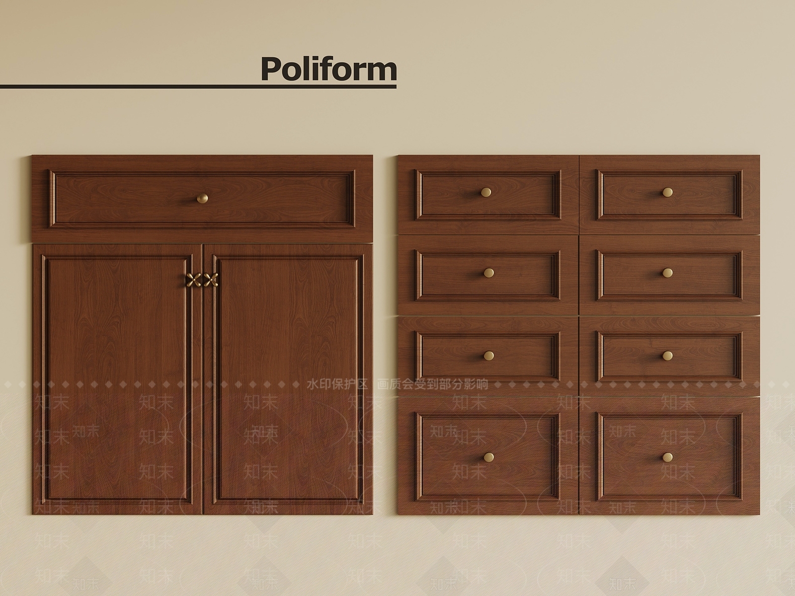 法式中古柜门3D模型下载【ID:1201956741】