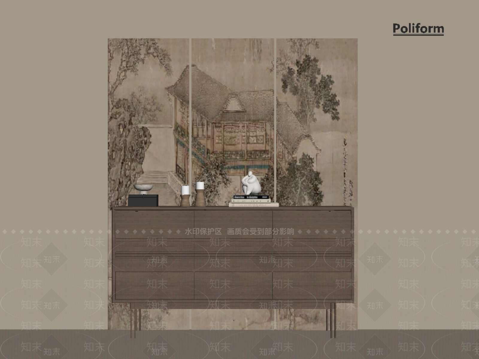 新中式中式玄关SU模型下载【ID:1201957582】