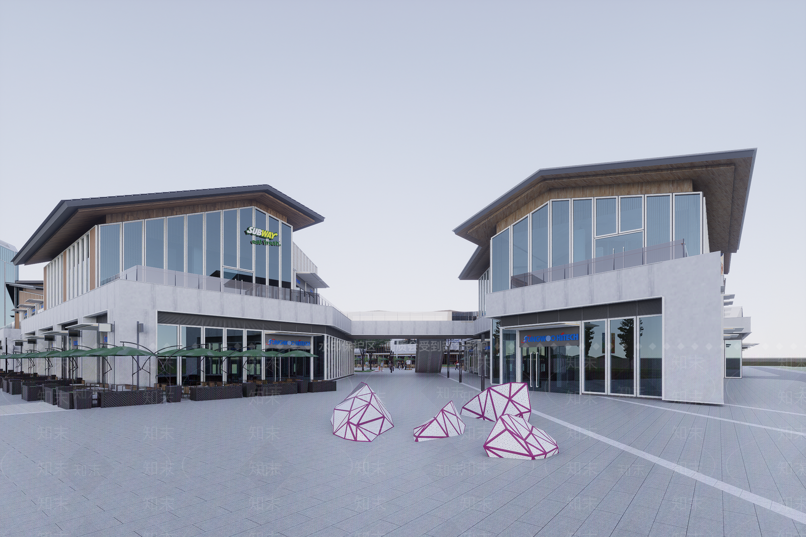 现代商业街SU模型下载【ID:1201958380】