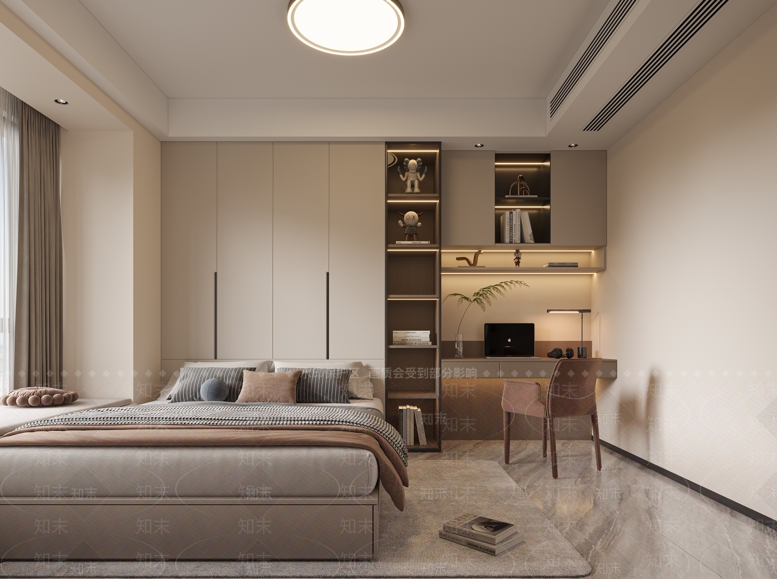 现代榻榻米卧室3D模型下载【ID:1201958833】
