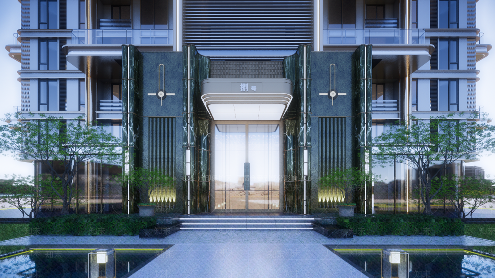 现代高层住宅SU模型下载【ID:1201958708】