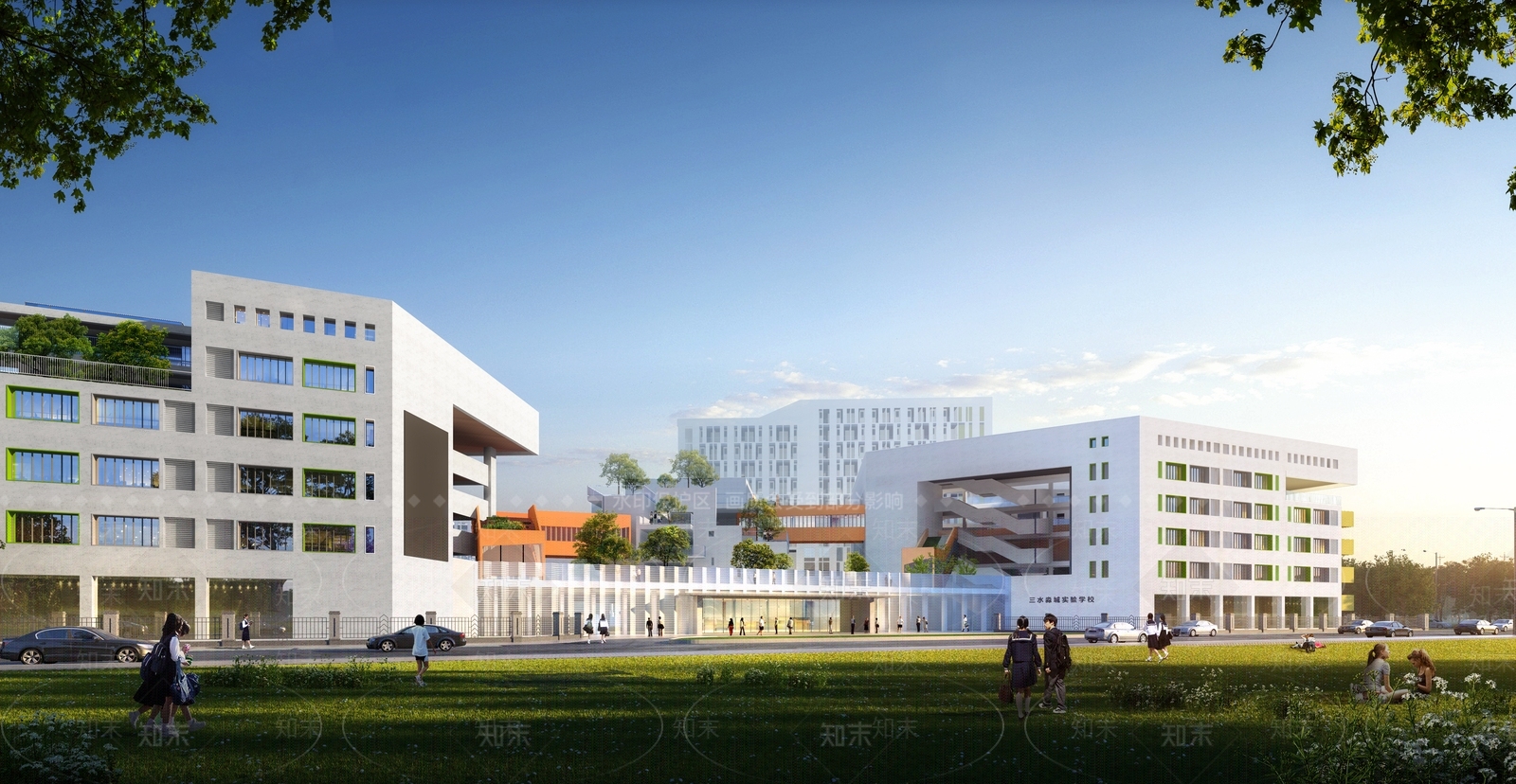 现代学校建筑SU模型下载【ID:1201959243】
