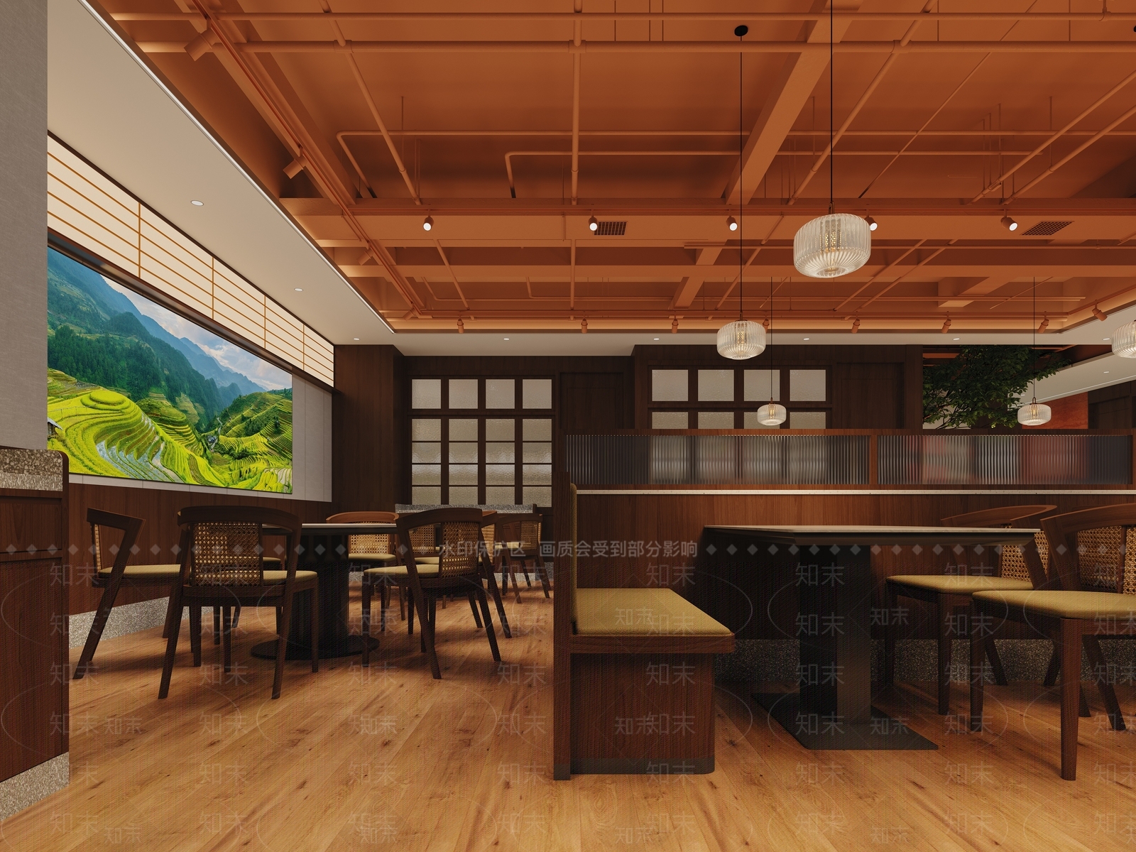 新中式中餐厅3D模型下载【ID:1201959248】