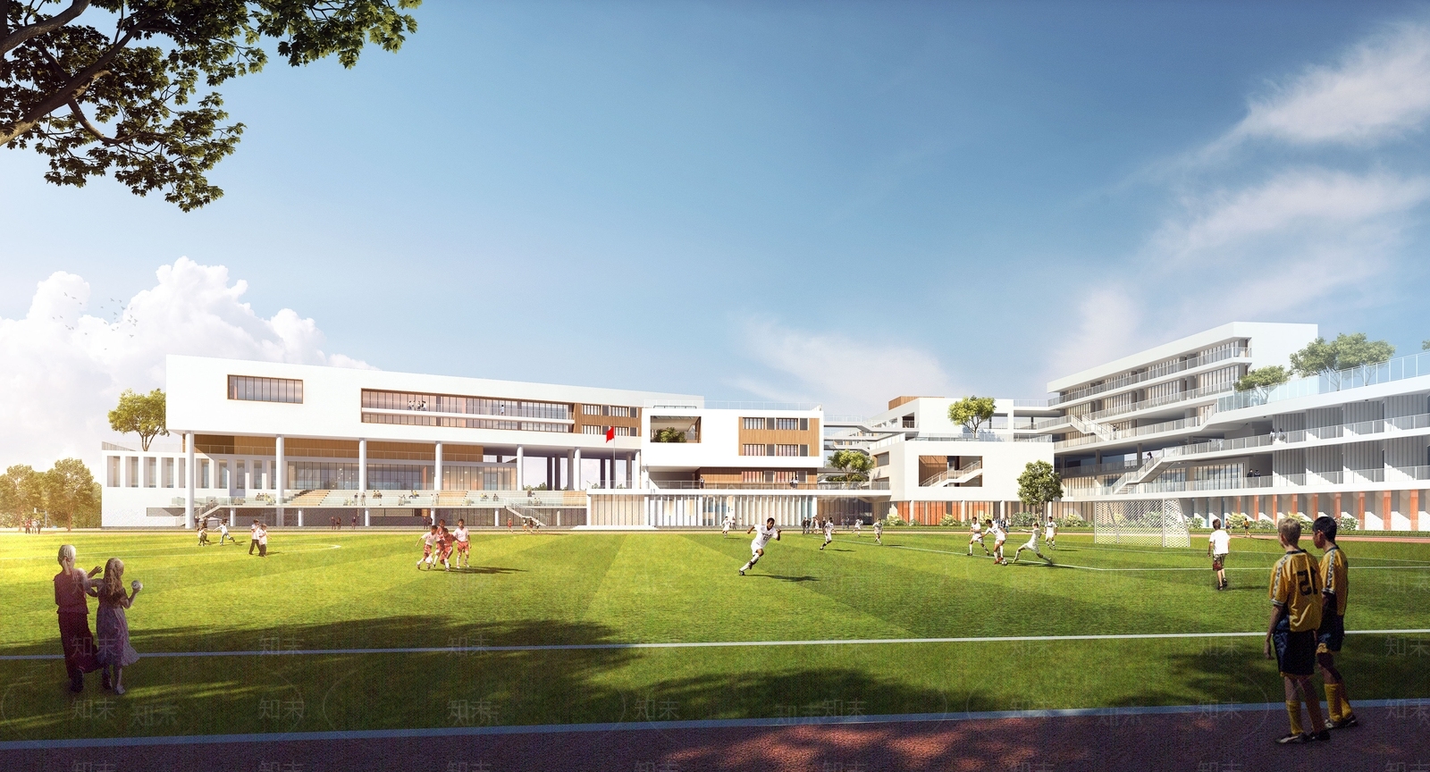 现代学校建筑SU模型下载【ID:1201960571】