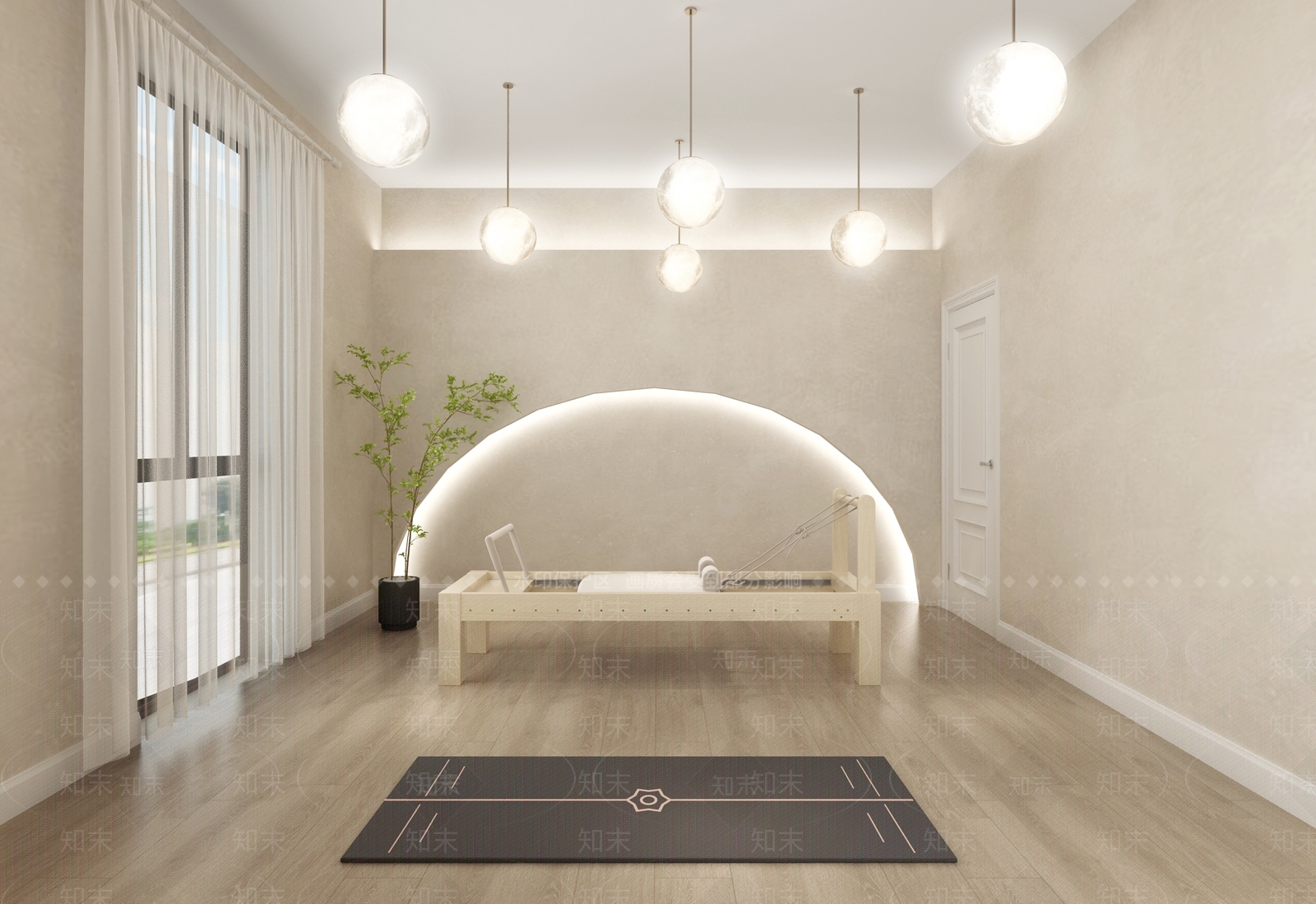 现代瑜伽室3D模型下载【ID:1201962417】