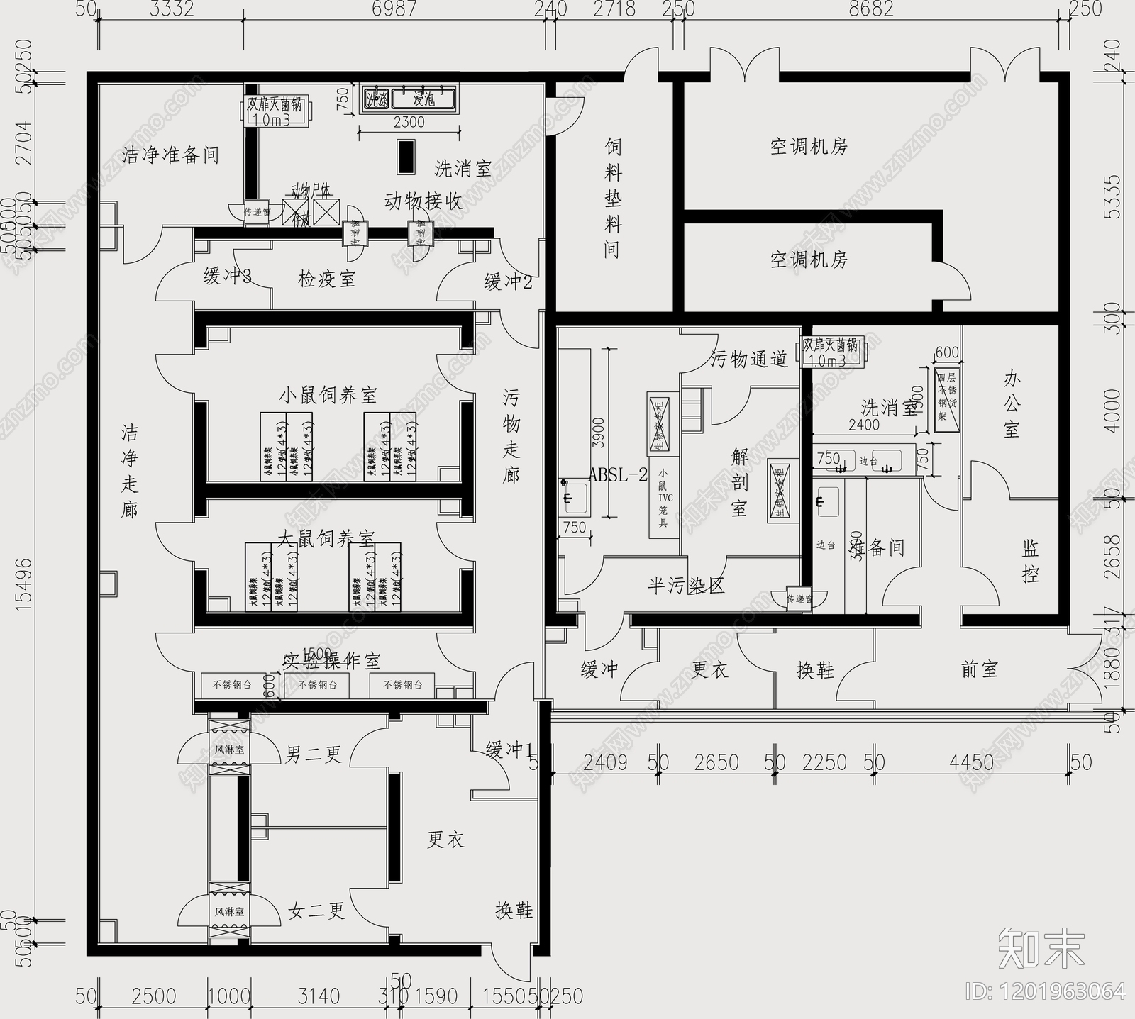 现代实验室cad施工图下载【ID:1201963064】