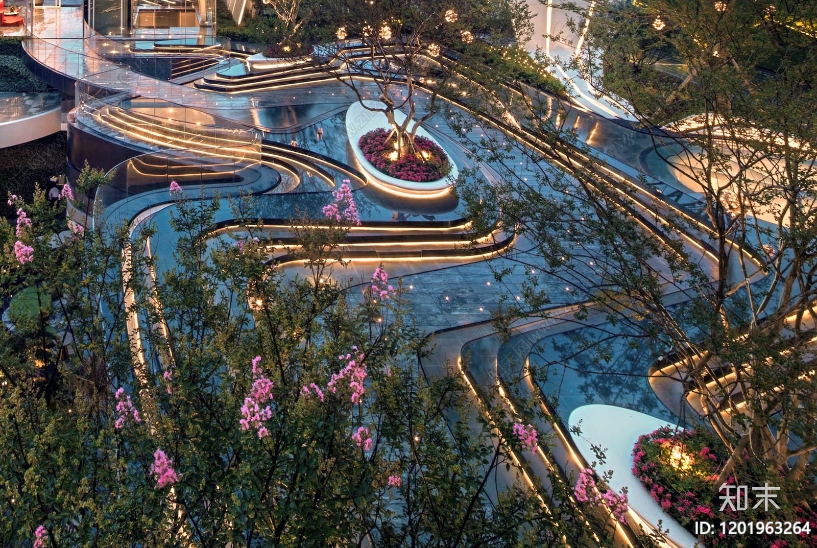 现代跌水景观CAD图纸