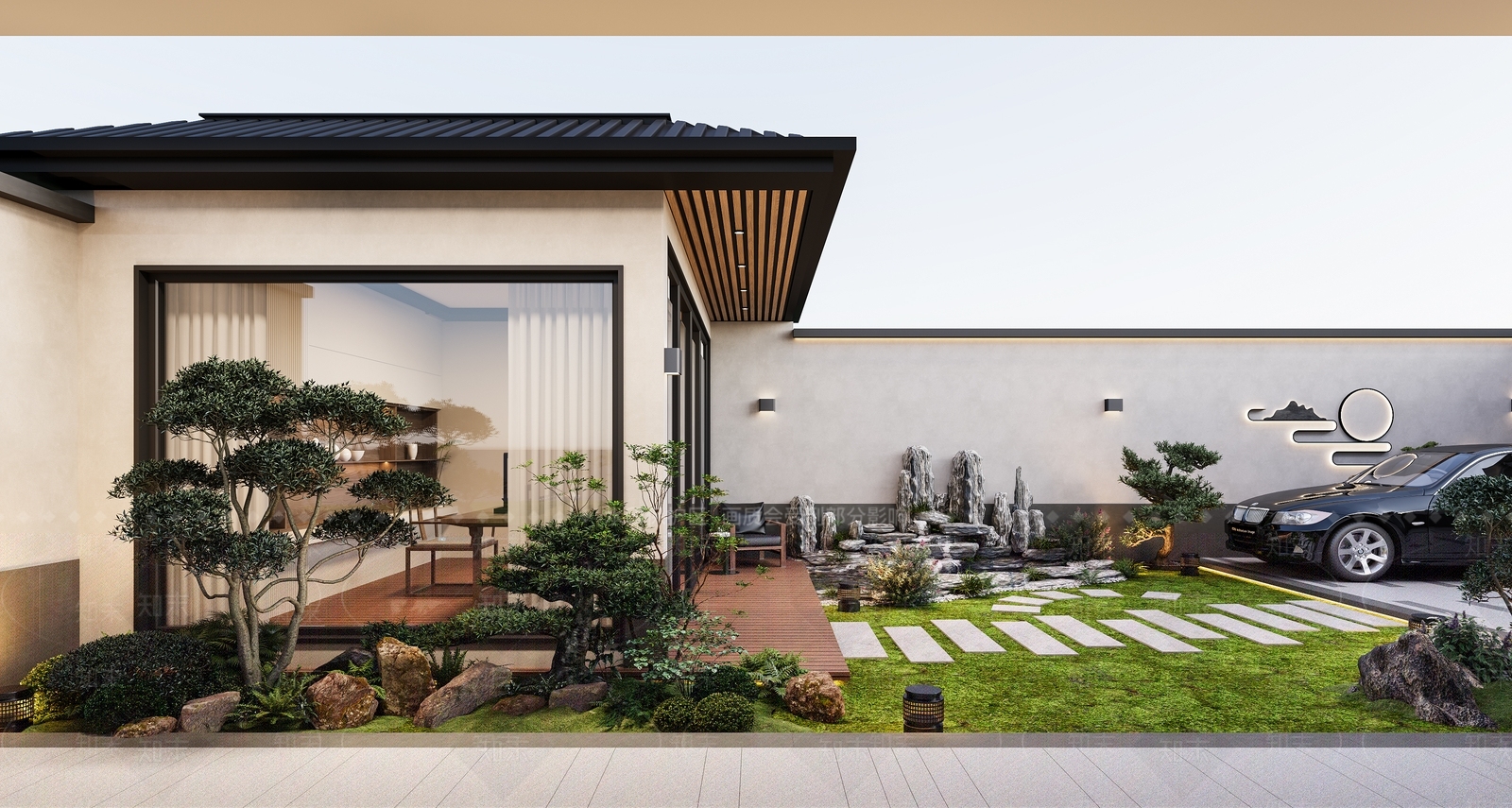 现代新中式庭院3D模型下载【ID:1201965993】