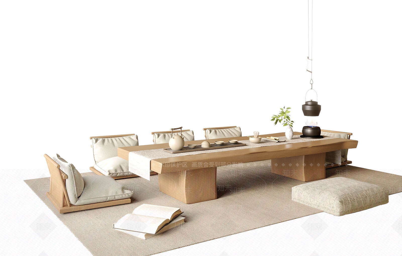 现代茶桌椅3D模型下载【ID:1201965820】