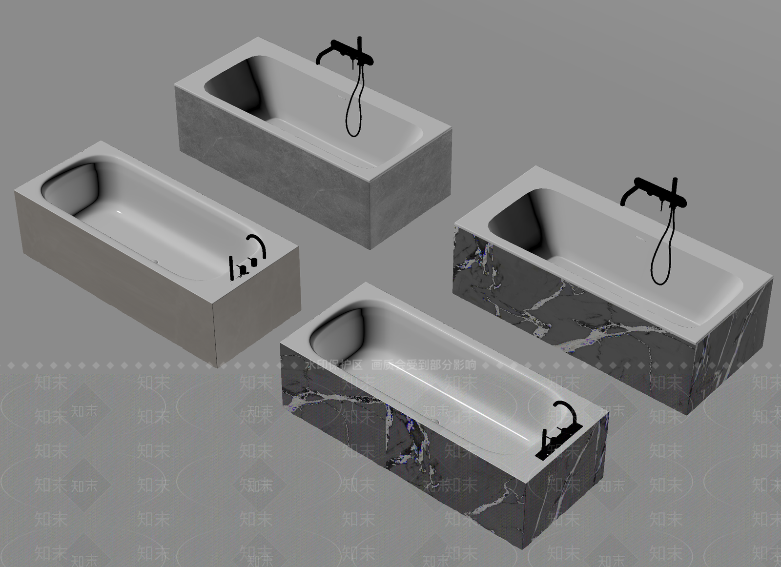 浴缸SU模型下载【ID:1201966875】