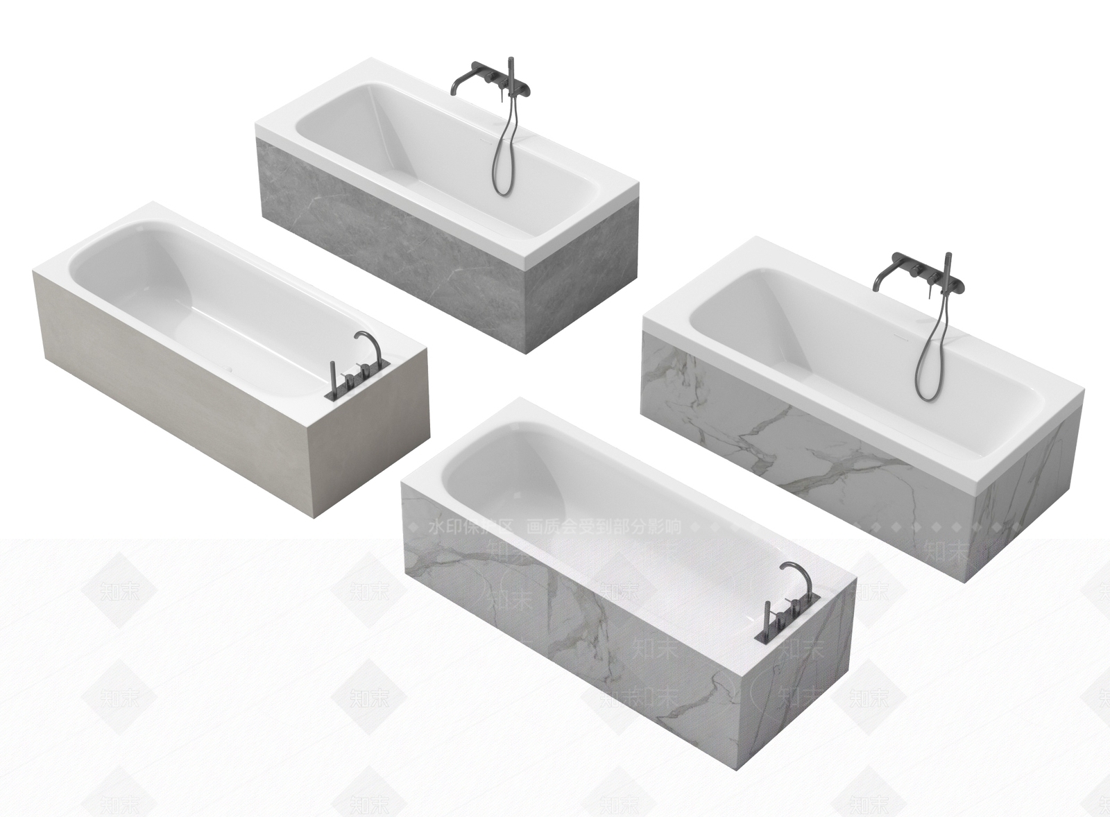 浴缸3D模型下载【ID:1201966838】