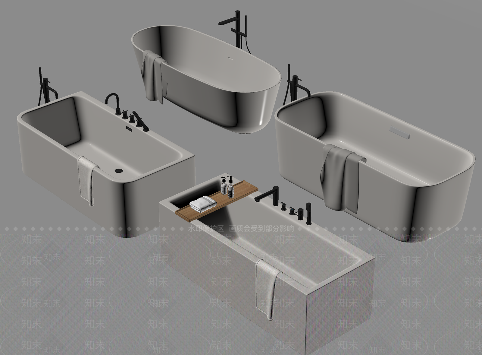 浴缸SU模型下载【ID:1201966962】