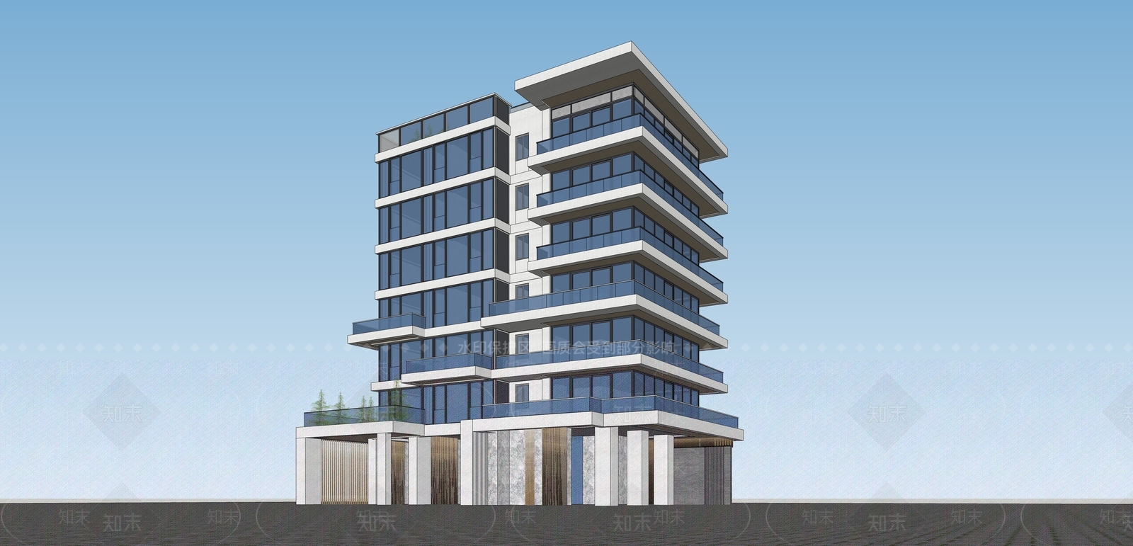 现代多层住宅SU模型下载【ID:1201967198】