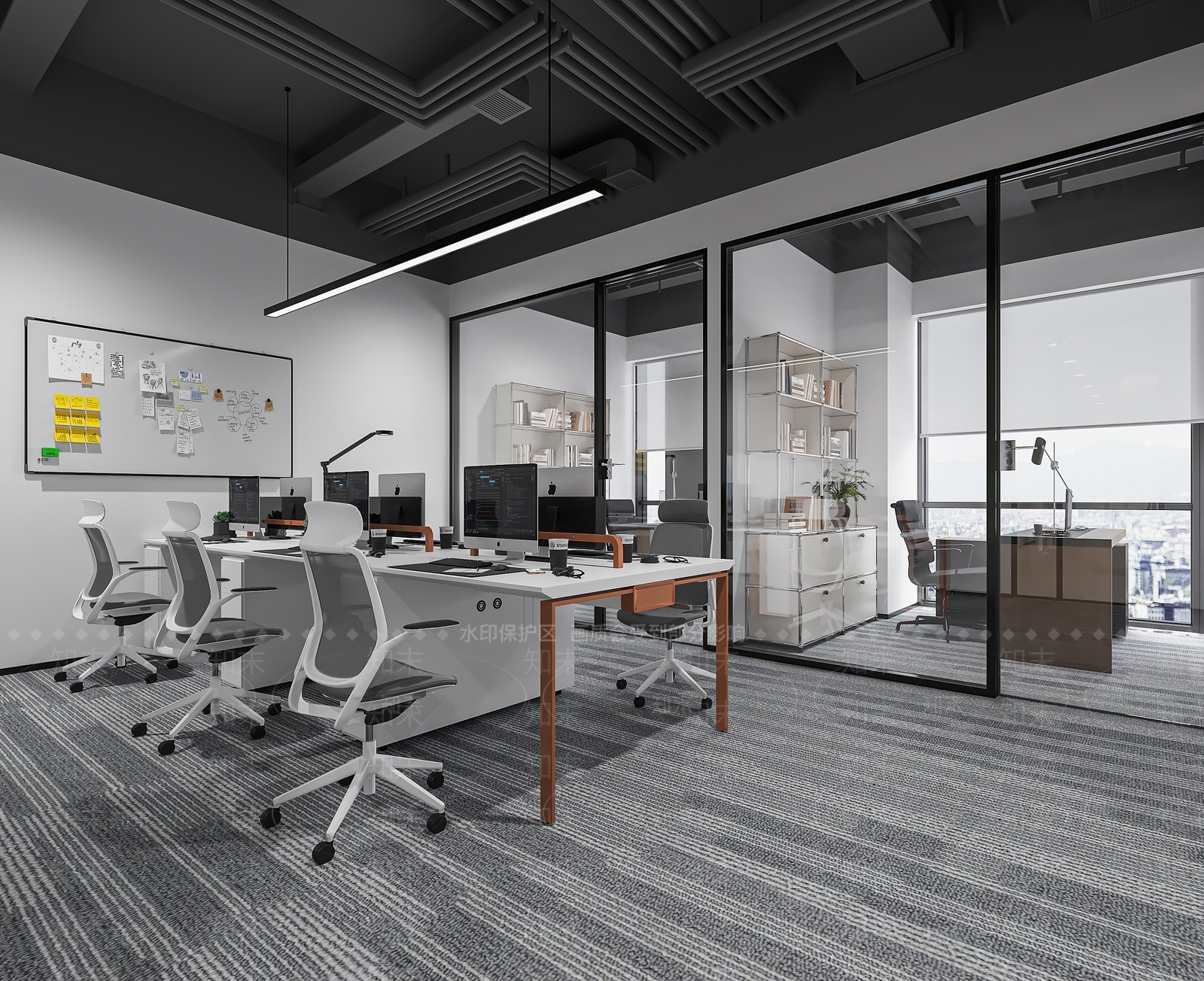 现代办公大厅3D模型下载【ID:1201967660】