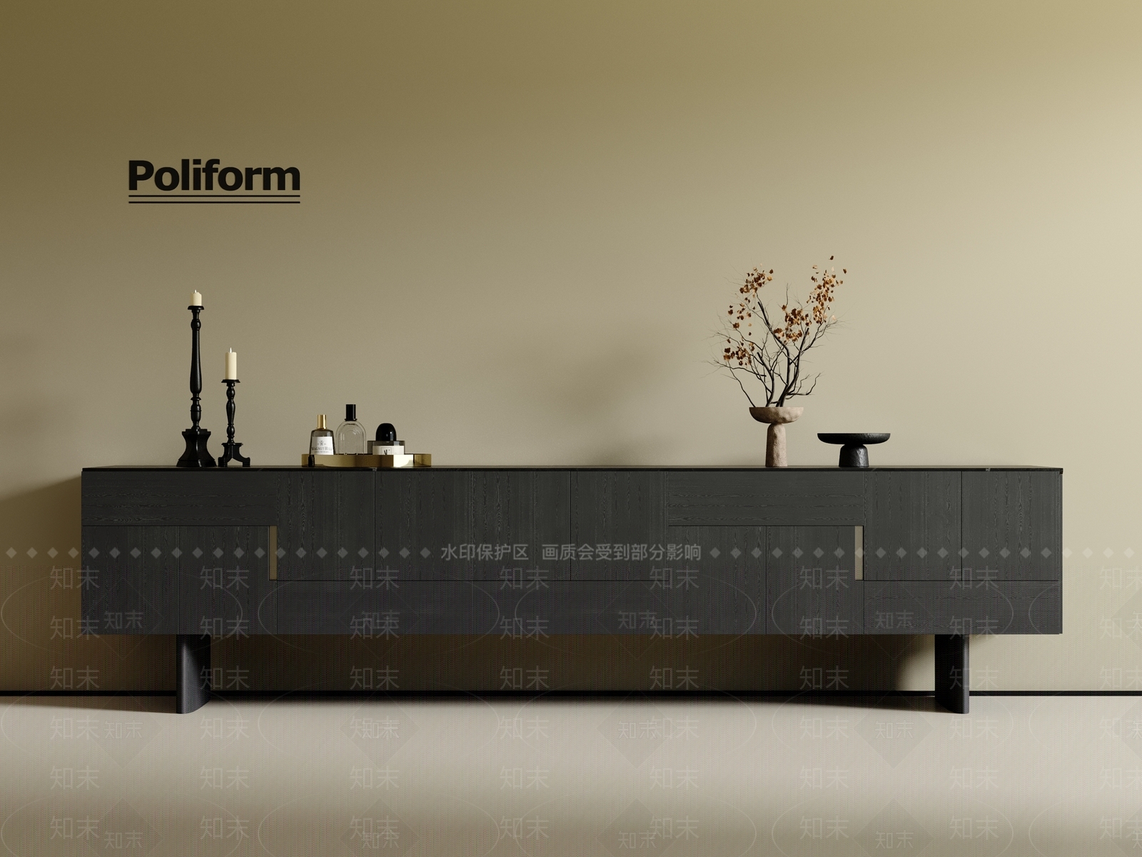 意式极简玄关柜3D模型下载【ID:1201967616】