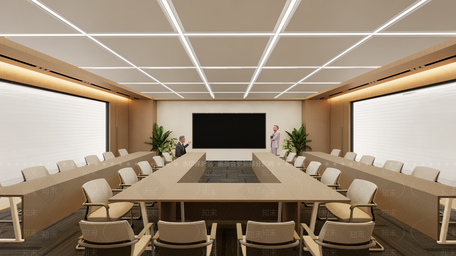 现代简欧会议室SU模型下载【ID:1201968177】