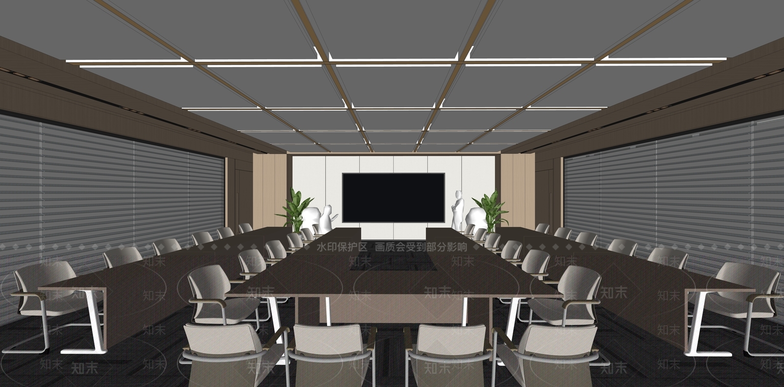 现代简欧会议室SU模型下载【ID:1201968177】