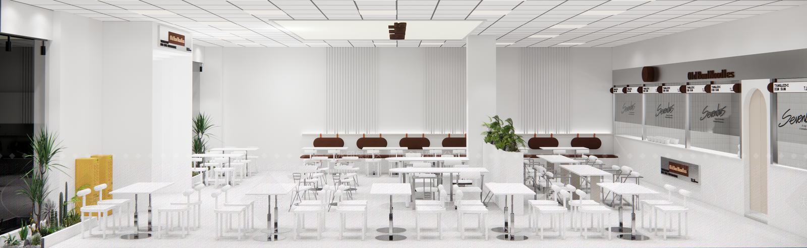 现代极简快餐店SU模型下载【ID:1201968316】