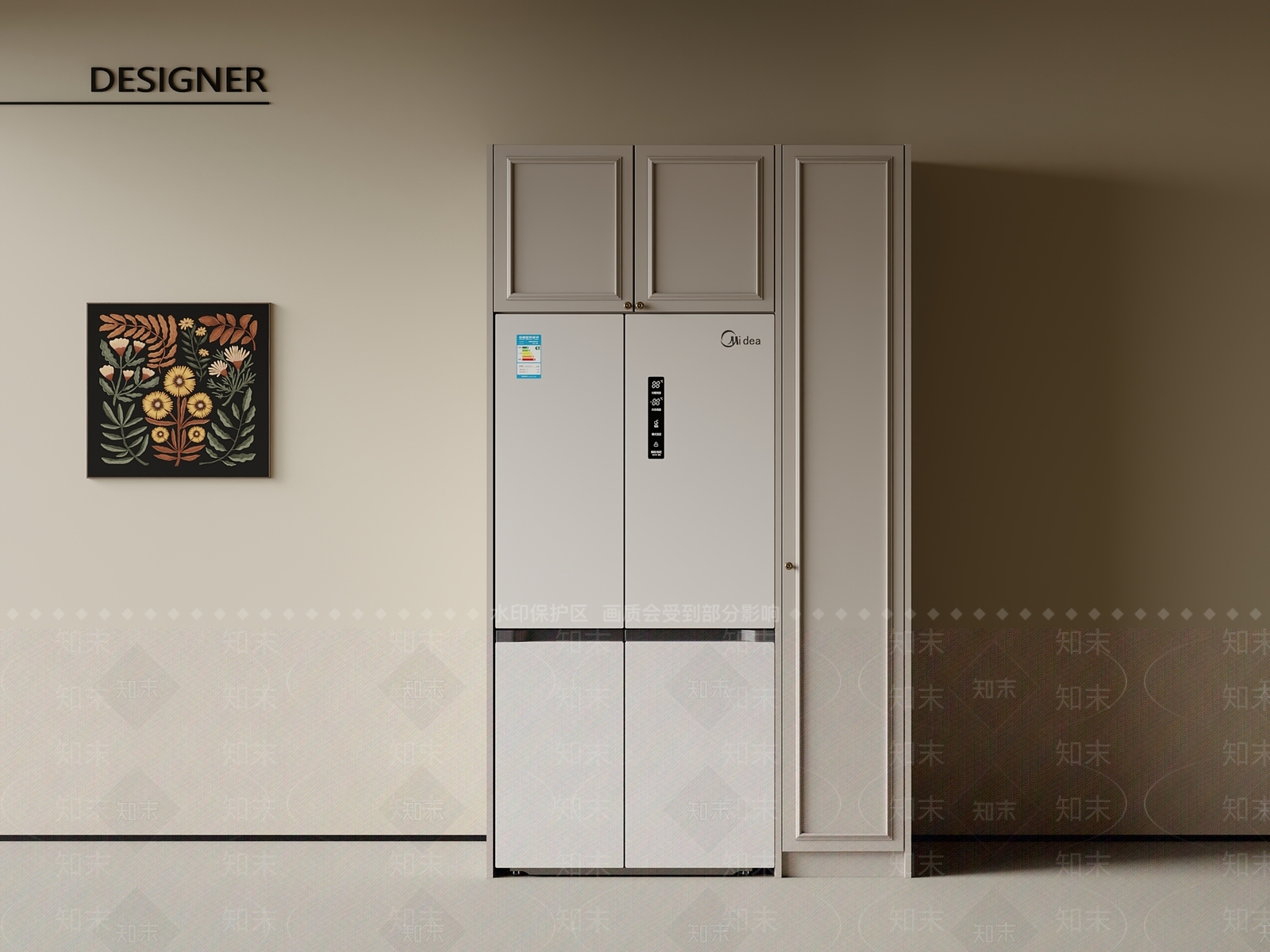 法式冰箱柜3D模型下载【ID:1201968458】