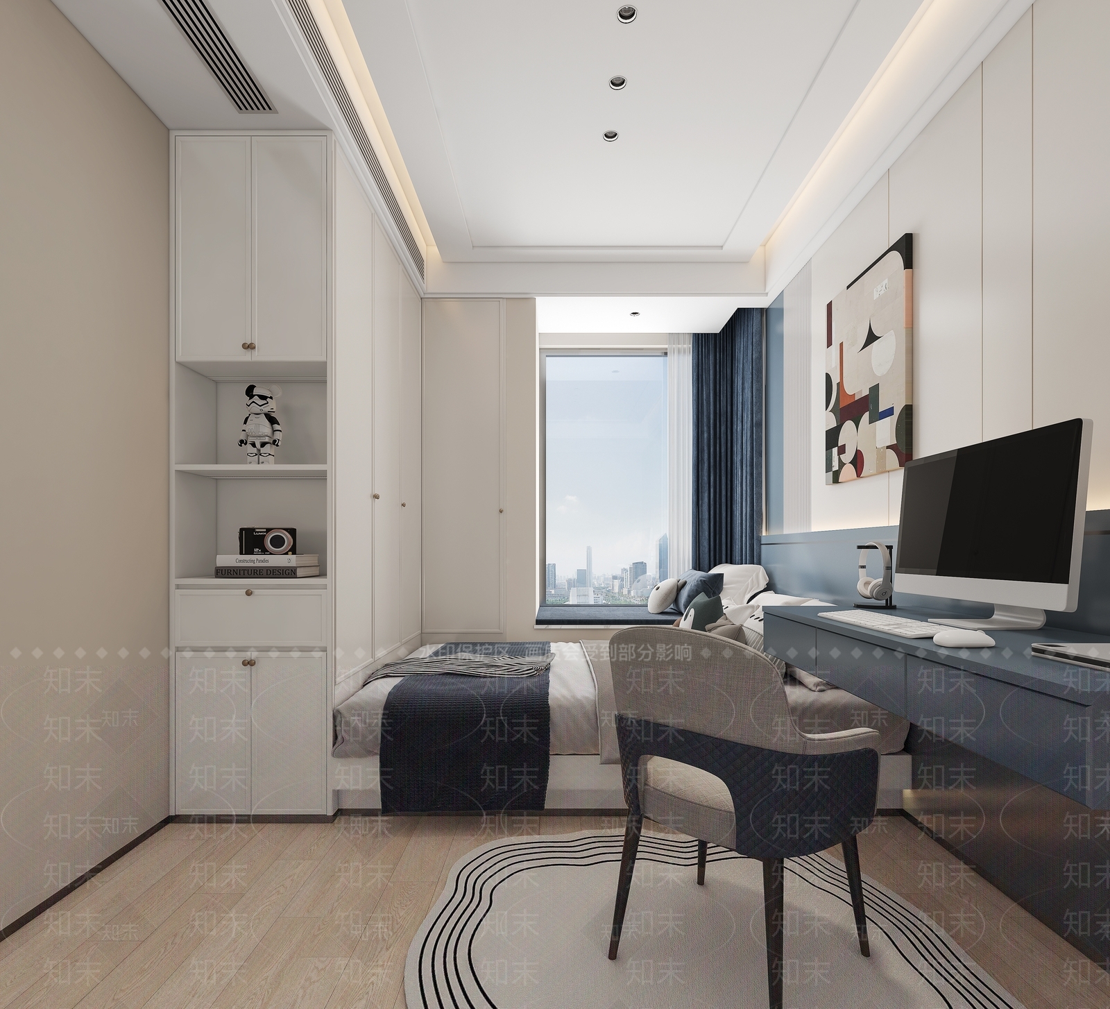 现代轻奢家居卧室3D模型下载【ID:1201969086】