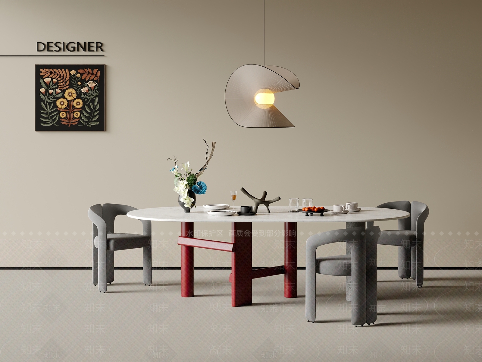 法式中古餐桌椅3D模型下载【ID:1201969082】