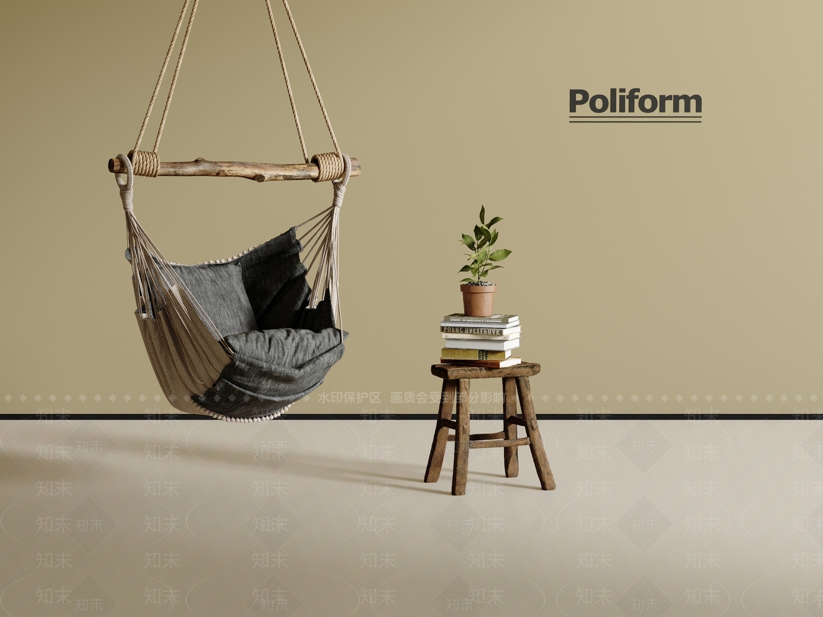 北欧现代吊椅3D模型下载【ID:1201969727】