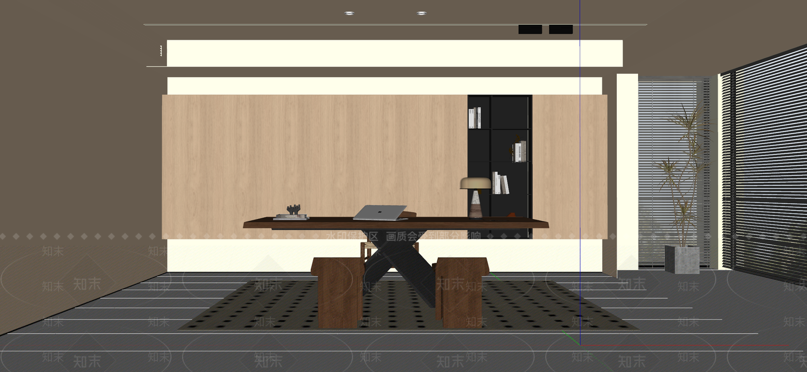 现代书房SU模型下载【ID:1201969901】