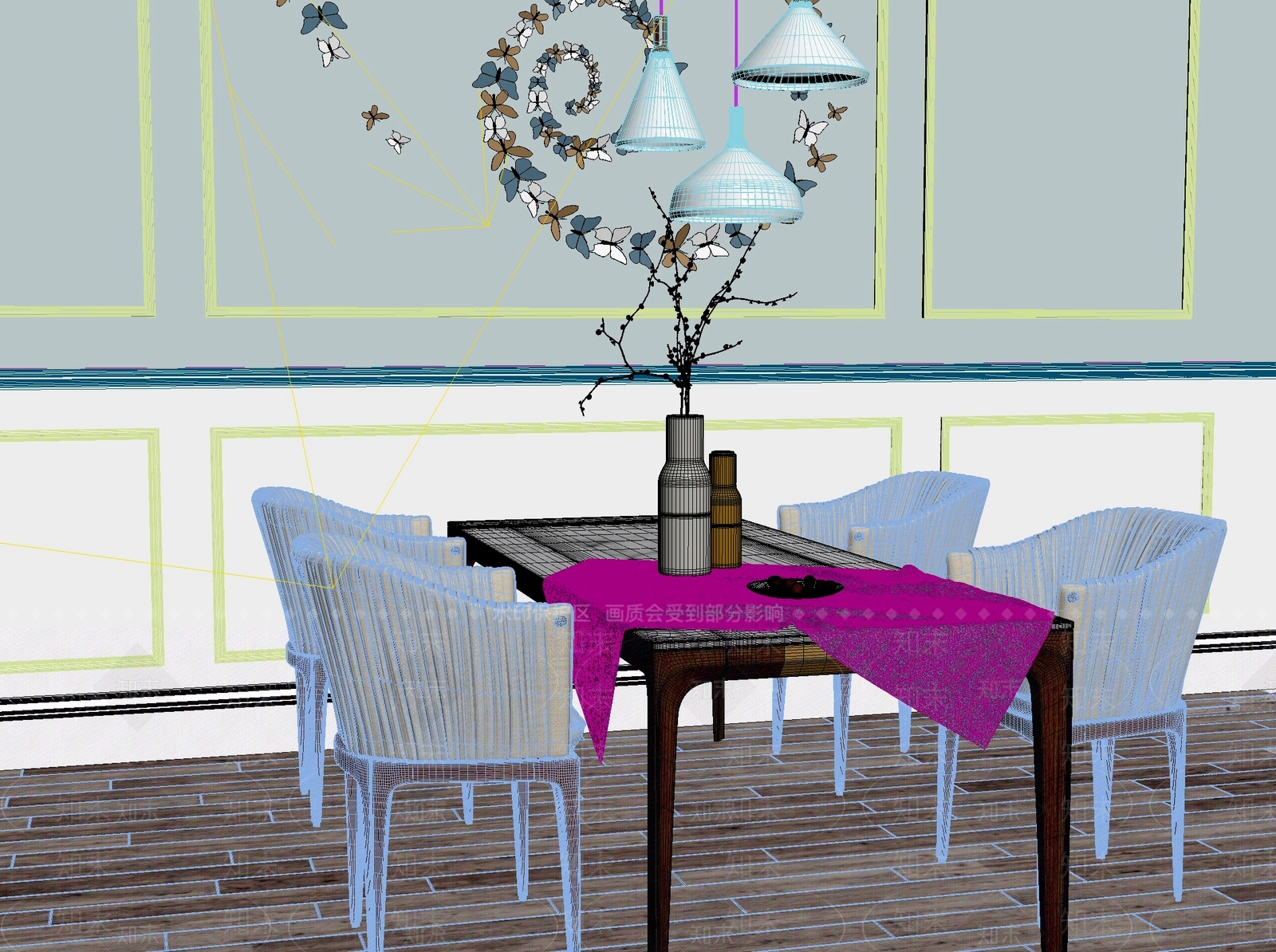 新中式中式茶桌椅3D模型下载【ID:1201970161】