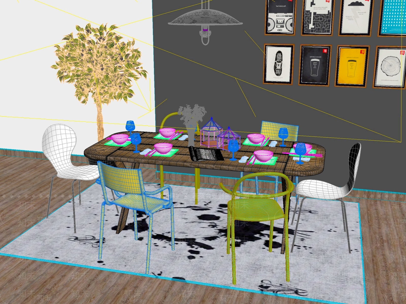 新中式中式茶桌椅3D模型下载【ID:1201971082】