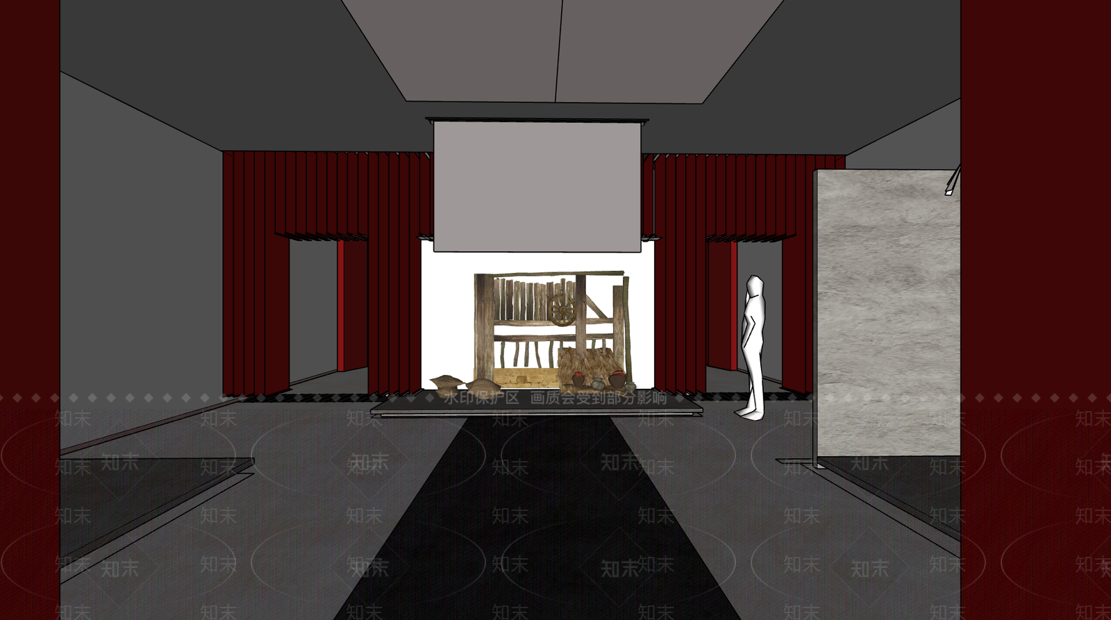 现代企业文化展厅SU模型下载【ID:1201971811】