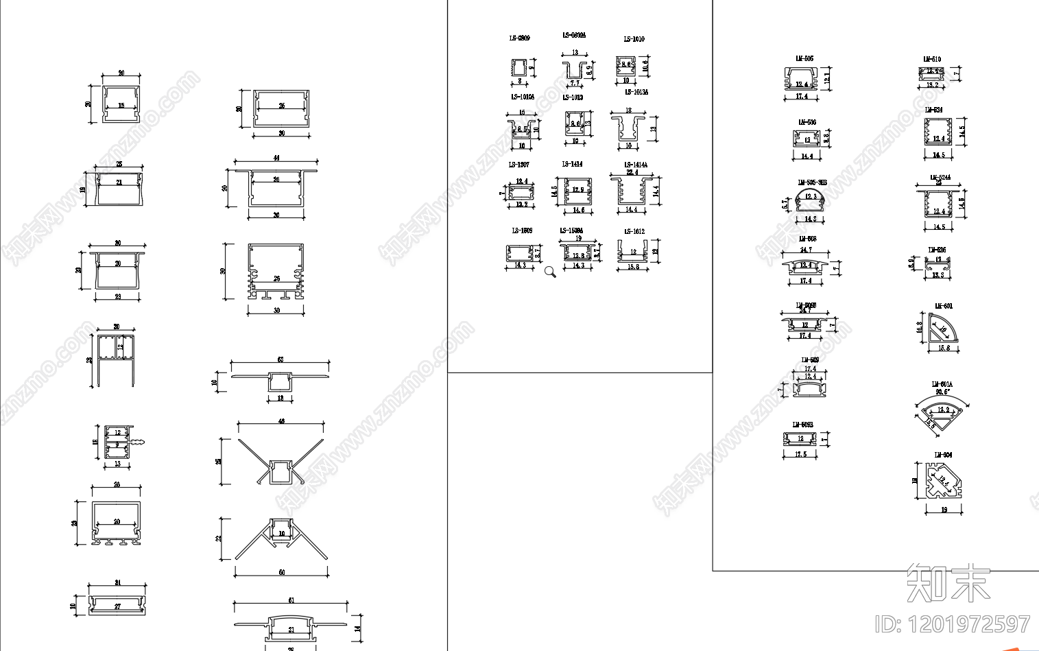 现代极简灯具图库cad施工图下载【ID:1201972597】