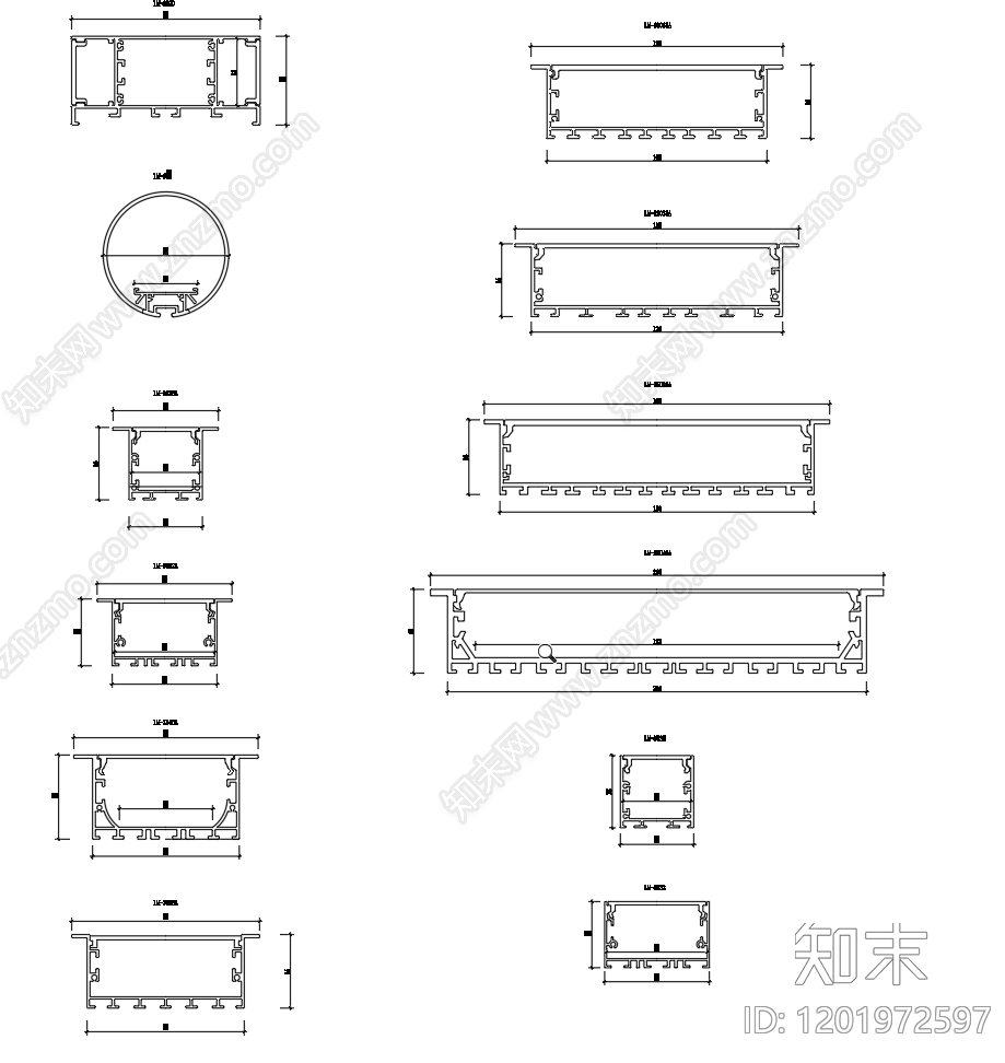 现代极简灯具图库cad施工图下载【ID:1201972597】