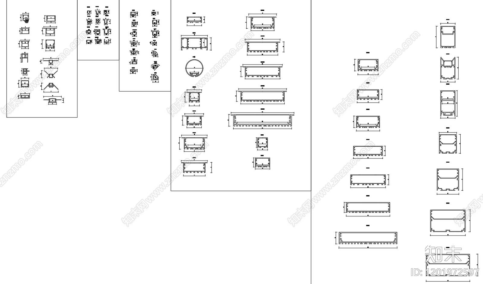 现代极简灯具图库cad施工图下载【ID:1201972597】
