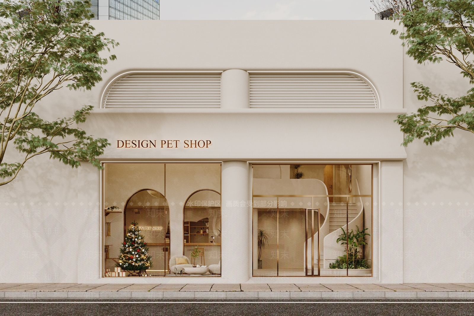 奶油简约宠物店3D模型下载【ID:1201973362】