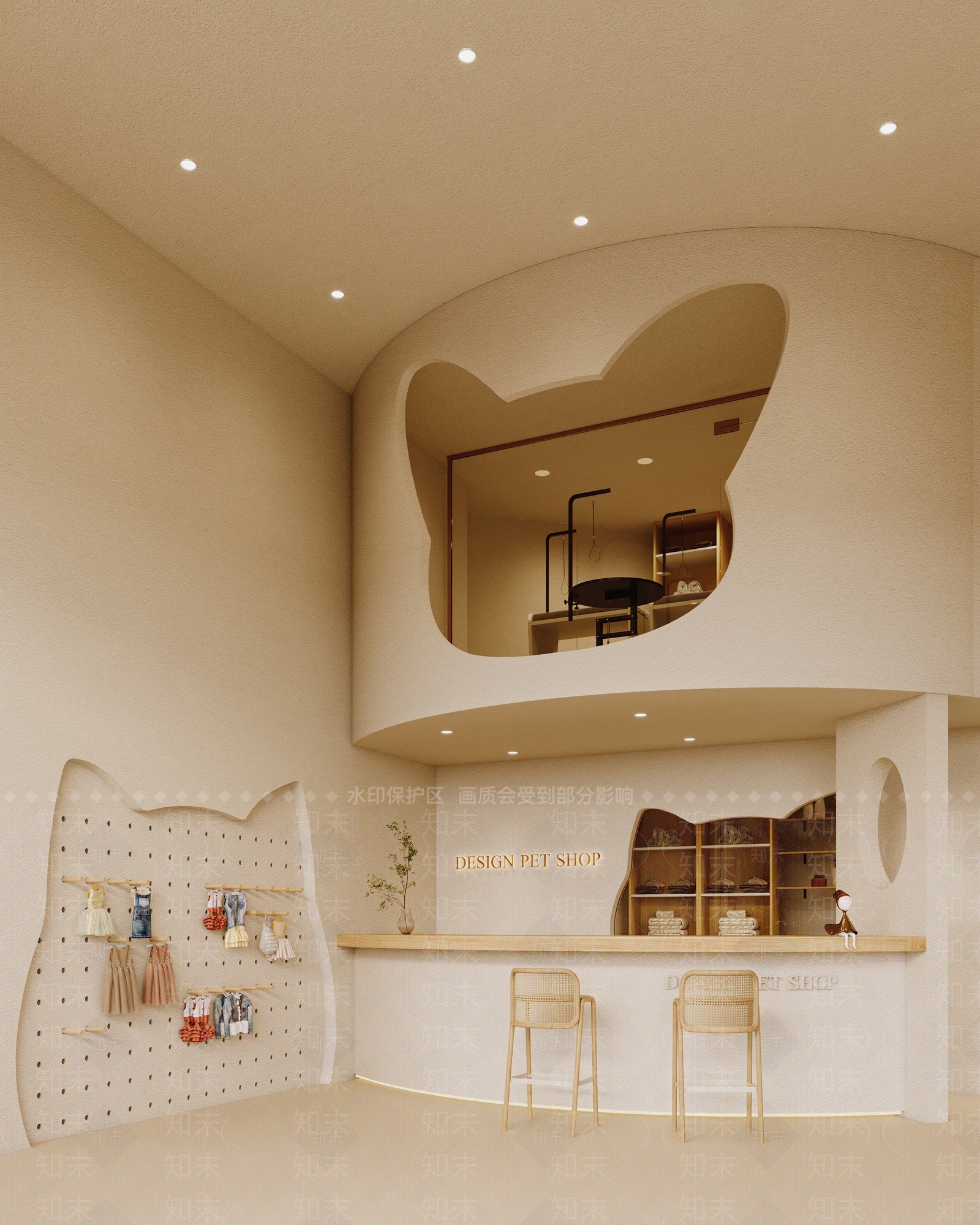 奶油现代宠物店3D模型下载【ID:1201973545】