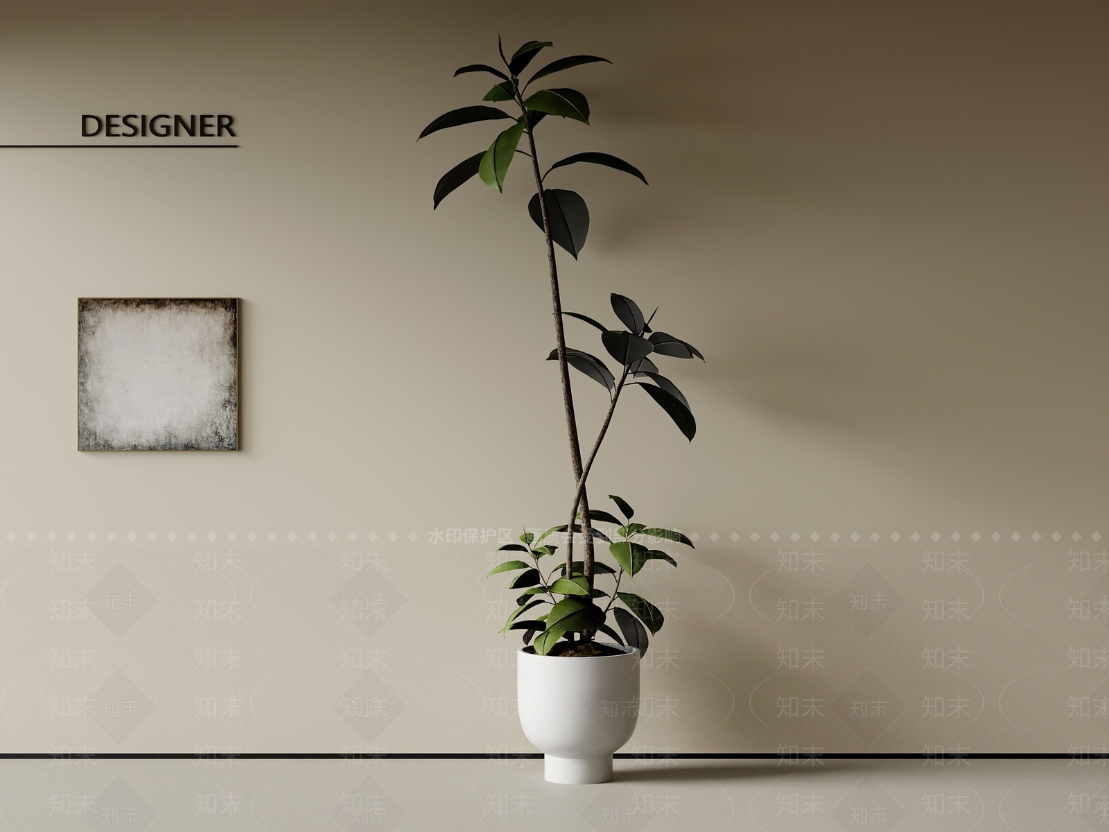 现代绿植摆件3D模型下载【ID:1201973684】