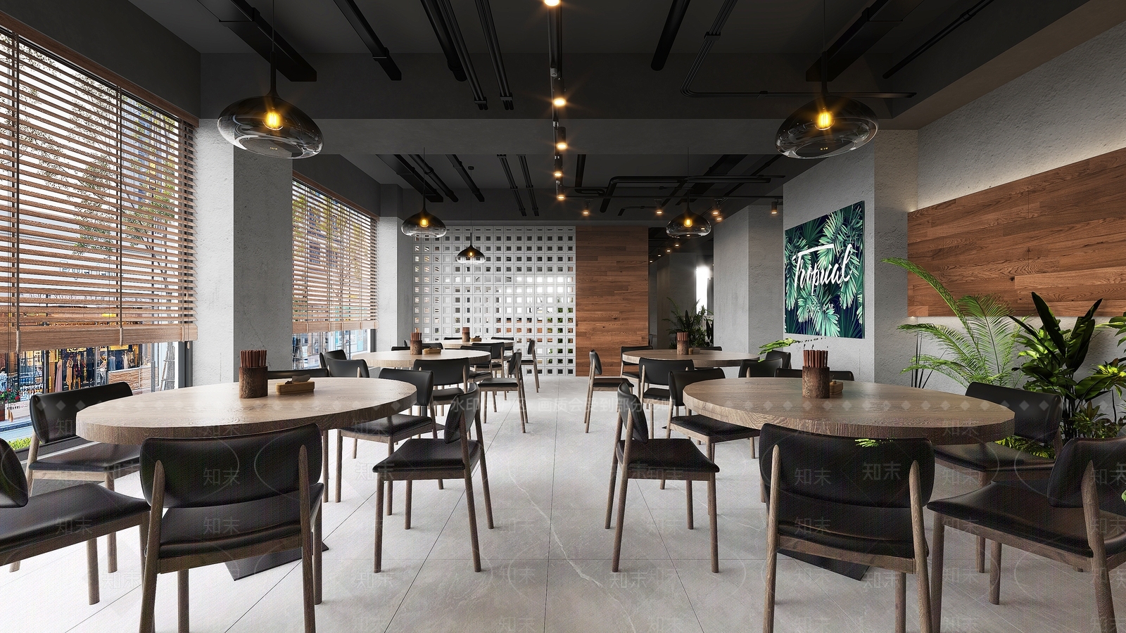 侘寂工业茶餐厅3D模型下载【ID:1201975204】