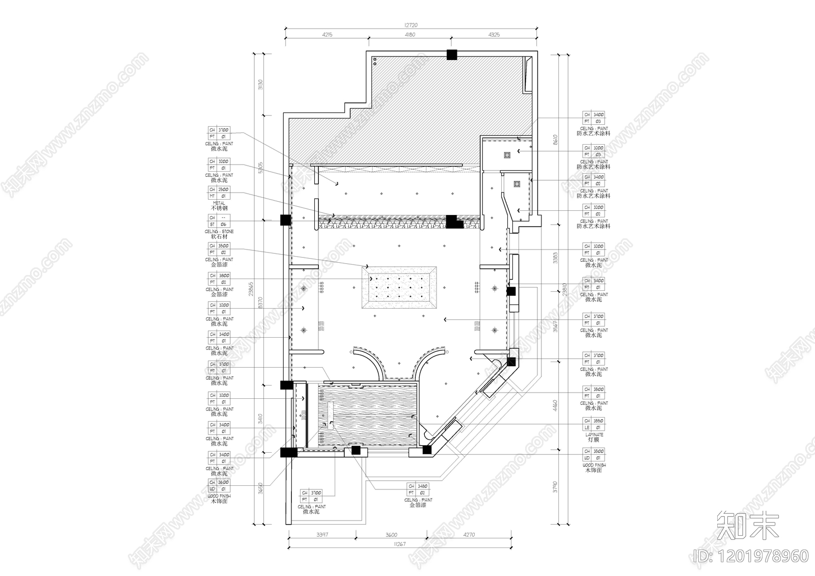 现代复古茶餐厅cad施工图下载【ID:1201978960】