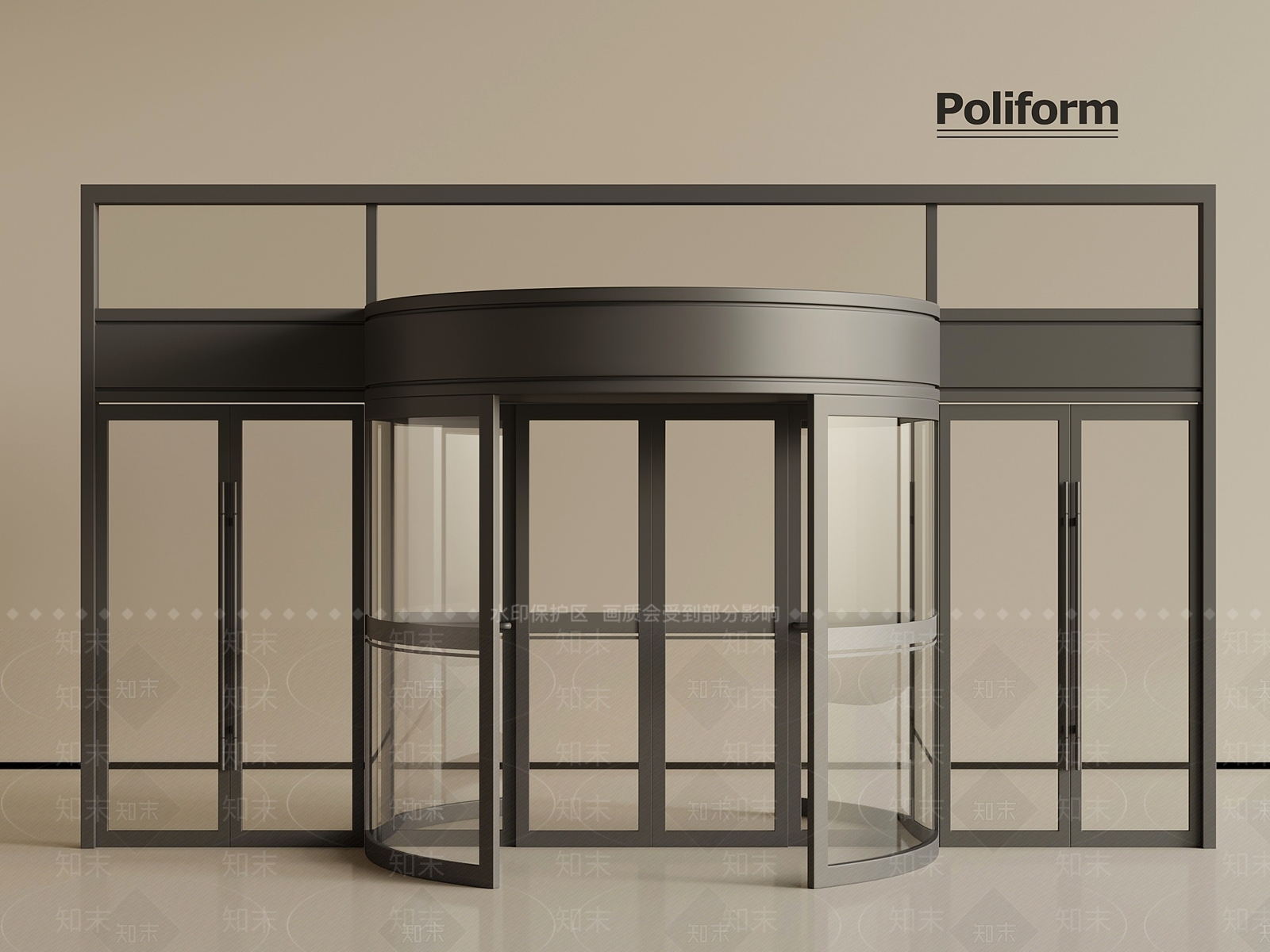 现代旋转门3D模型下载【ID:1201979500】