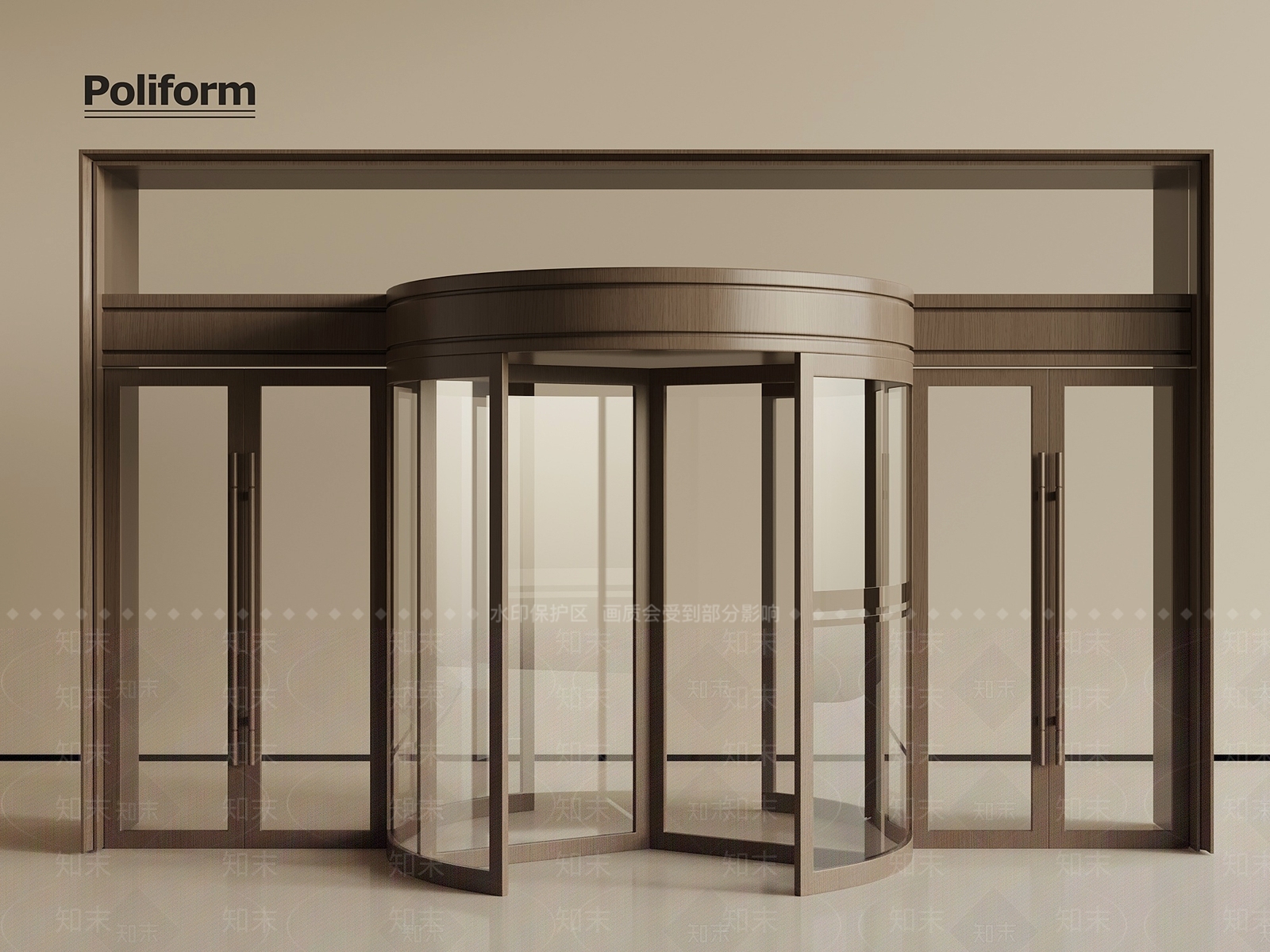 现代意式旋转门3D模型下载【ID:1201979729】
