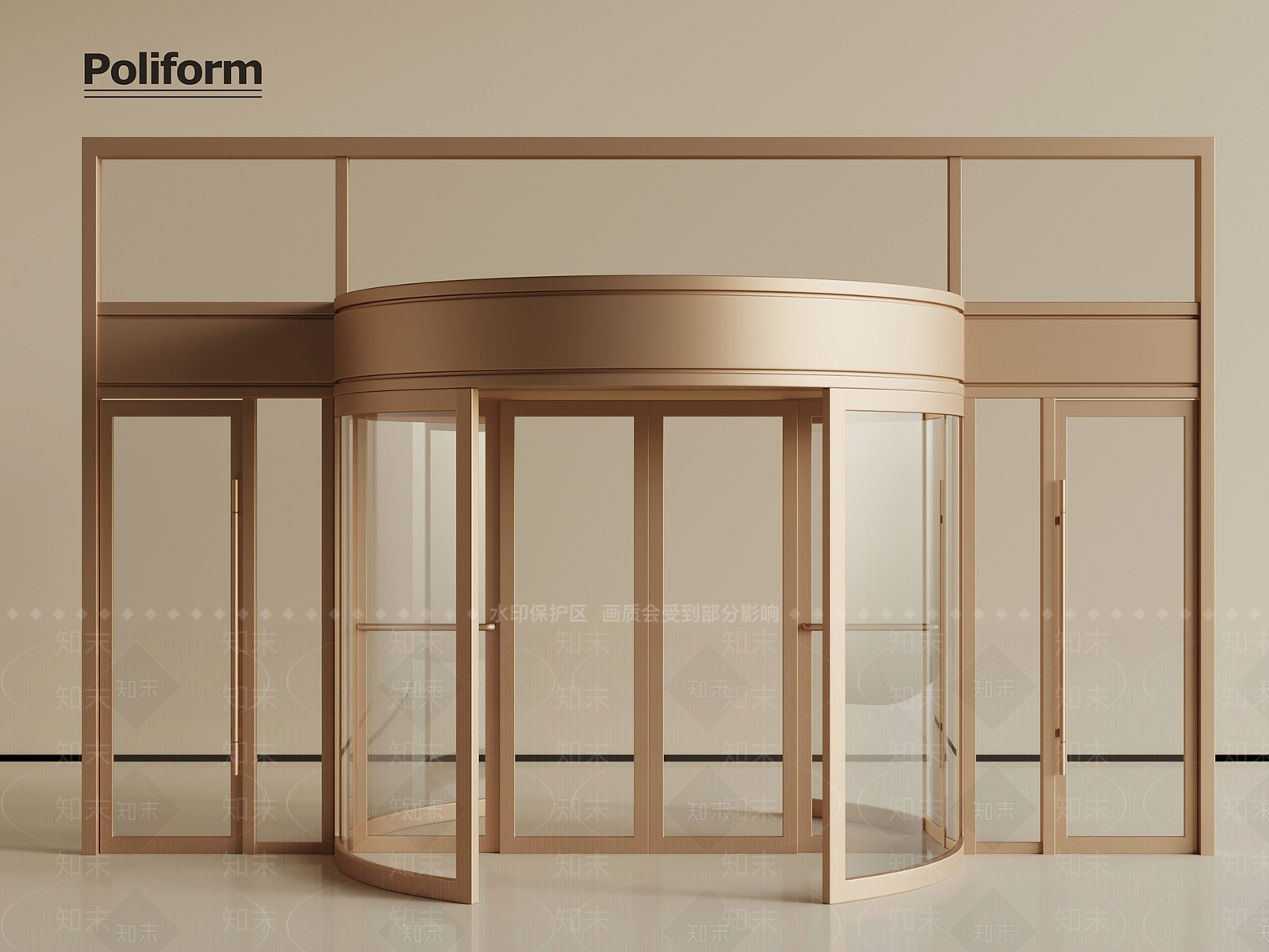 现代旋转门3D模型下载【ID:1201979901】