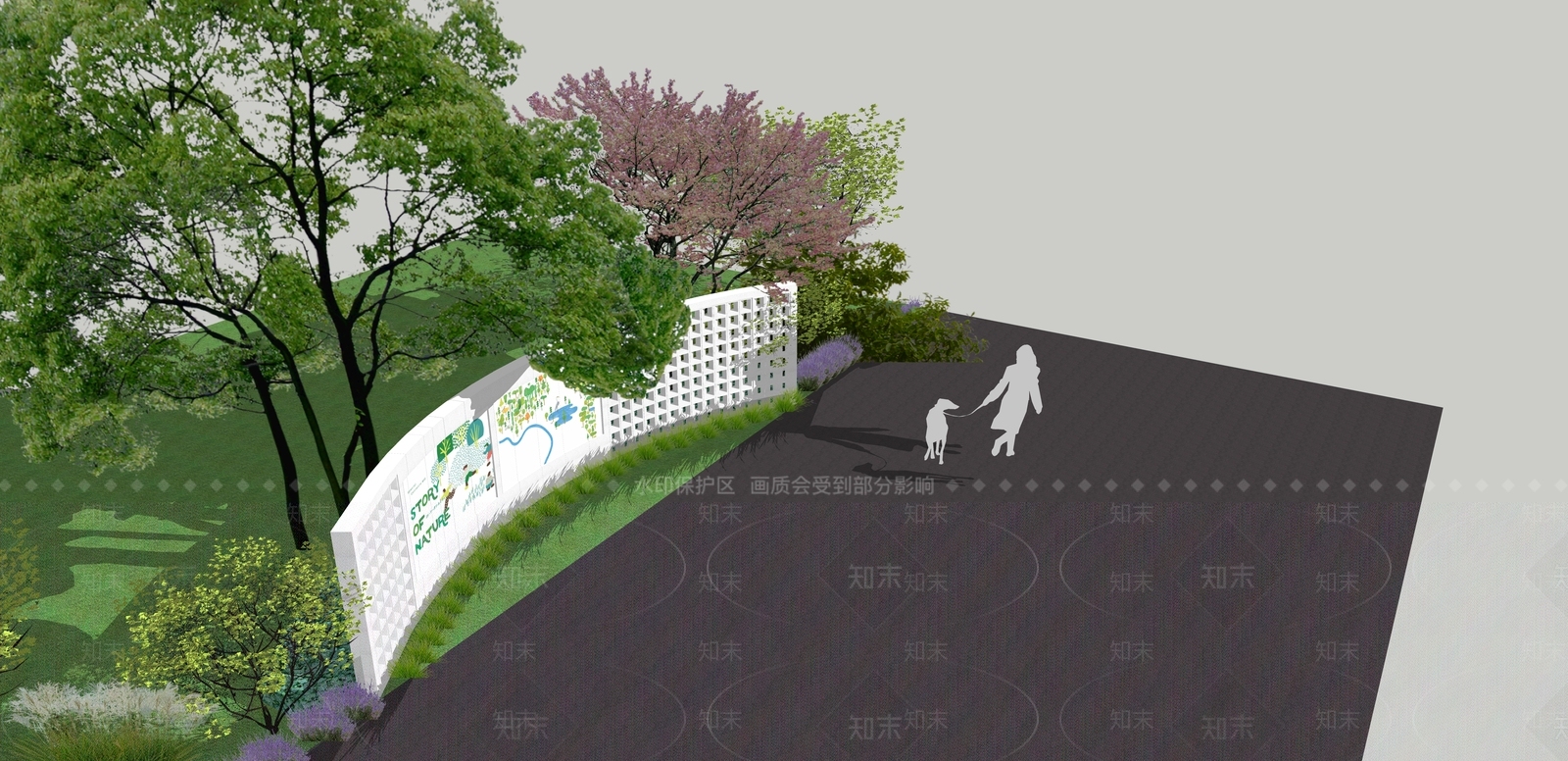 现代景墙SU模型下载【ID:1201980569】