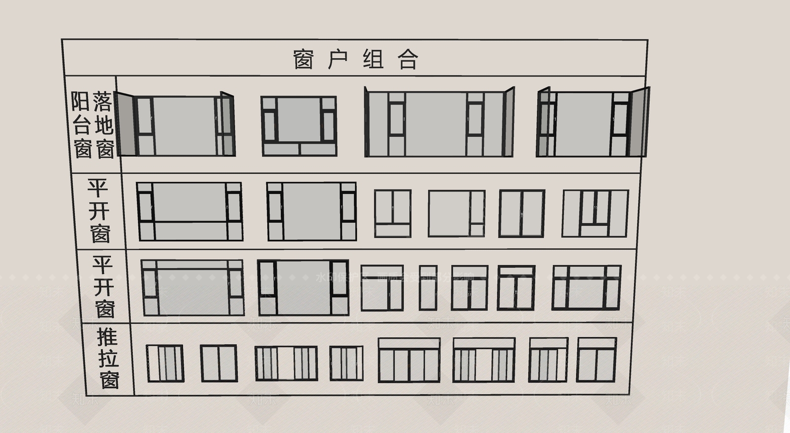 现代平开窗SU模型下载【ID:1201981426】